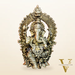 Pure Brass Handcrafted Ganesha Idol - 15.5" Height