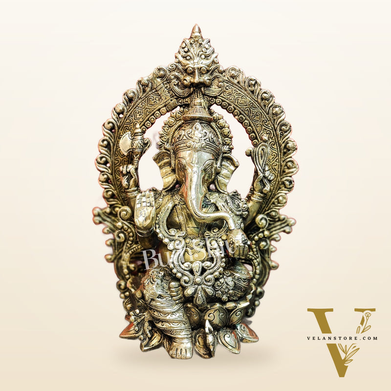 Pure Brass Handcrafted Ganesha Idol - 15.5" Height