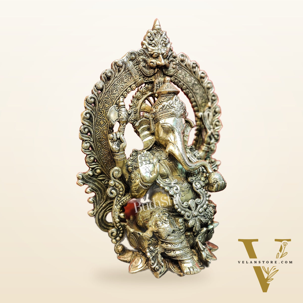 Pure Brass Handcrafted Ganesha Idol - 15.5" Height