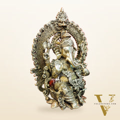 Pure Brass Handcrafted Ganesha Idol - 15.5" Height