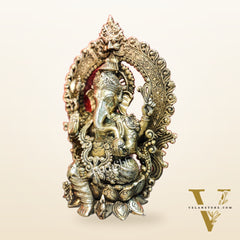 Pure Brass Handcrafted Ganesha Idol - 15.5" Height