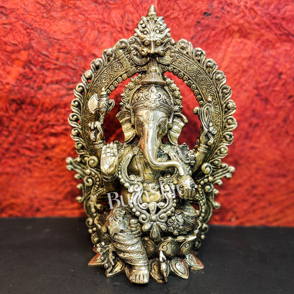 Pure Brass Handcrafted Ganesha Idol - 15.5" Height