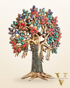 Pure Brass Handcrafted Kalpavriksha Tree – Table Decor 11"