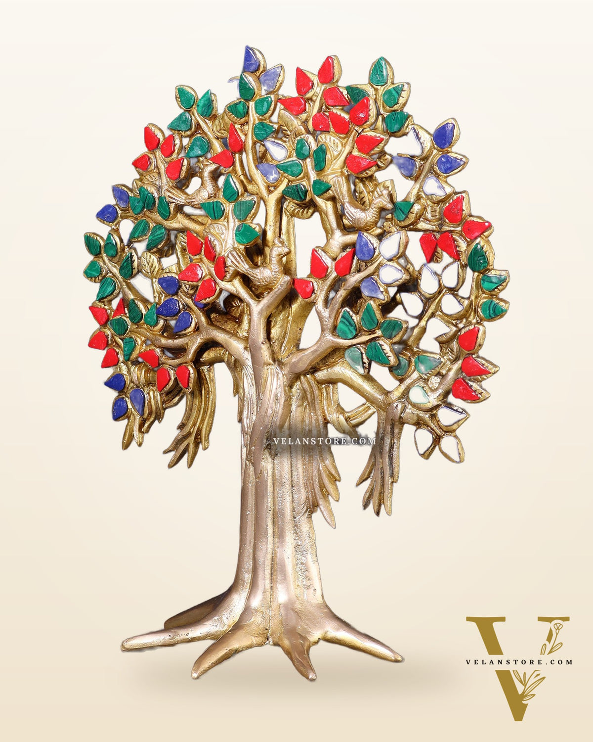 Pure Brass Handcrafted Kalpavriksha Tree – Table Decor 11"