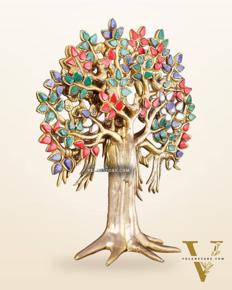 Pure Brass Handcrafted Kalpavriksha Tree – Table Decor 11"