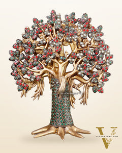 Pure Brass Handcrafted Kalpavriksha Tree – Table Decor 11"