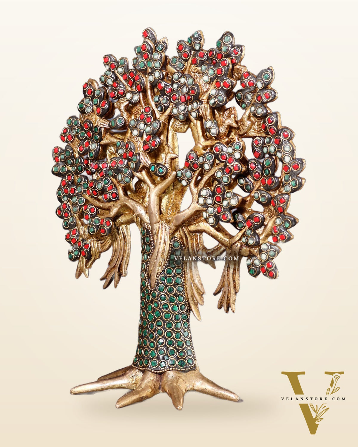 Pure Brass Handcrafted Kalpavriksha Tree – Table Decor 11"