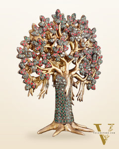 Pure Brass Handcrafted Kalpavriksha Tree – Table Decor 11"