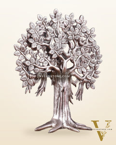 Pure Brass Handcrafted Kalpavriksha Tree - Table Standing - 11" silver plated
