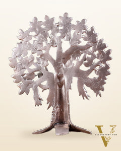 Pure Brass Handcrafted Kalpavriksha Tree - Table Standing - 11" silver plated