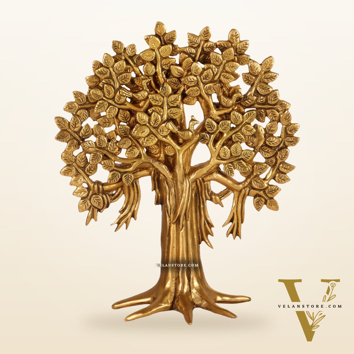 Pure Brass Handcrafted Kalpavriksha Tree - Table Standing - 11"