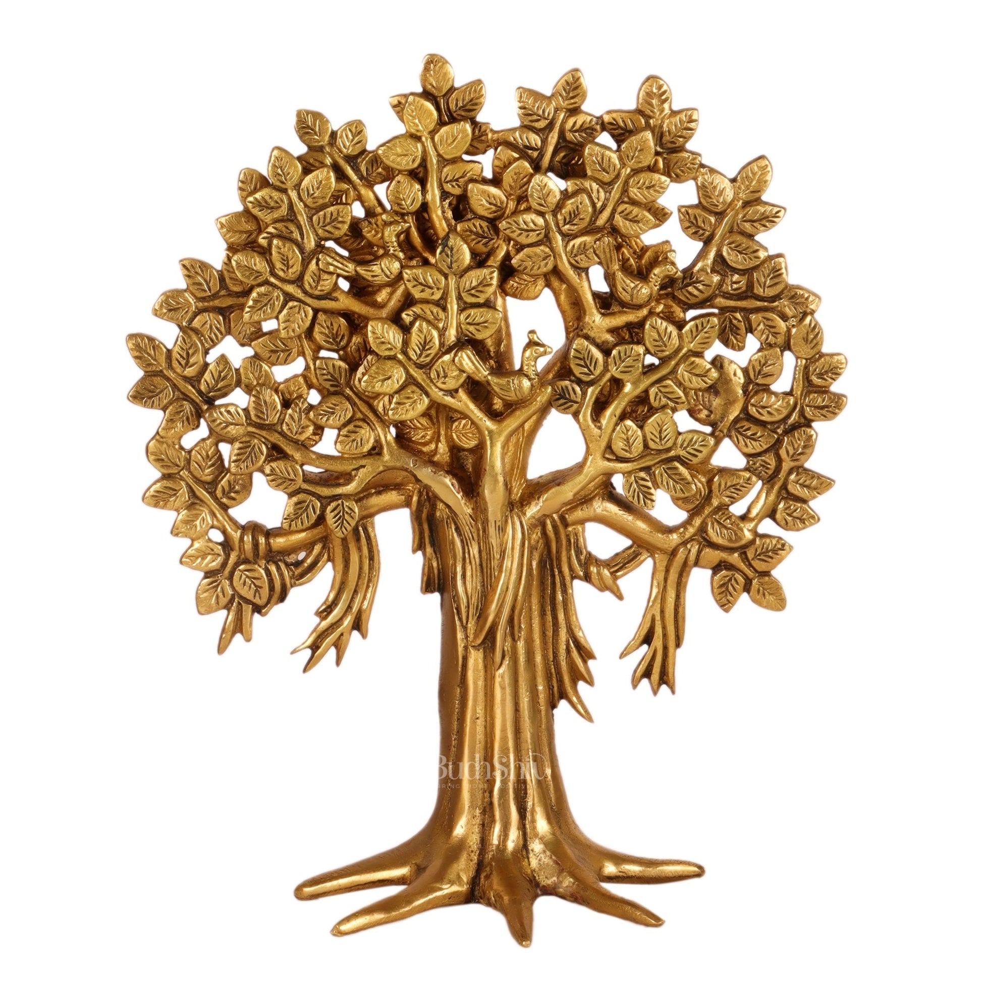 Pure Brass Handcrafted Kalpavriksha Tree - Table Standing - 11"
