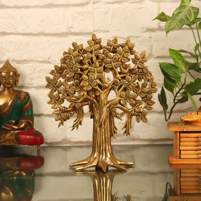 Pure Brass Handcrafted Kalpavriksha Tree - Table Standing - 11"