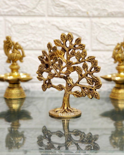 Pure Brass Handcrafted Kalpavriksha Tree - Table Standing 6"