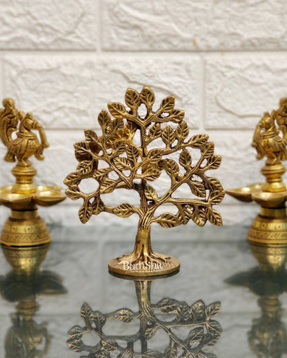 Pure Brass Handcrafted Kalpavriksha Tree - Table Standing 6"