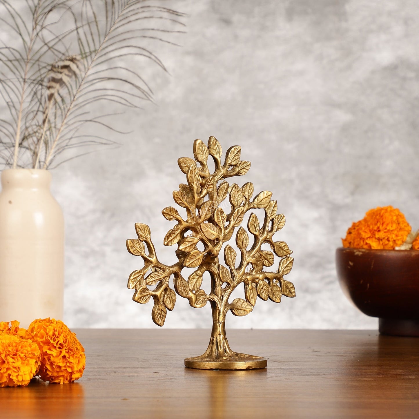 Pure Brass Handcrafted Kalpavriksha Tree - Table Standing 6"
