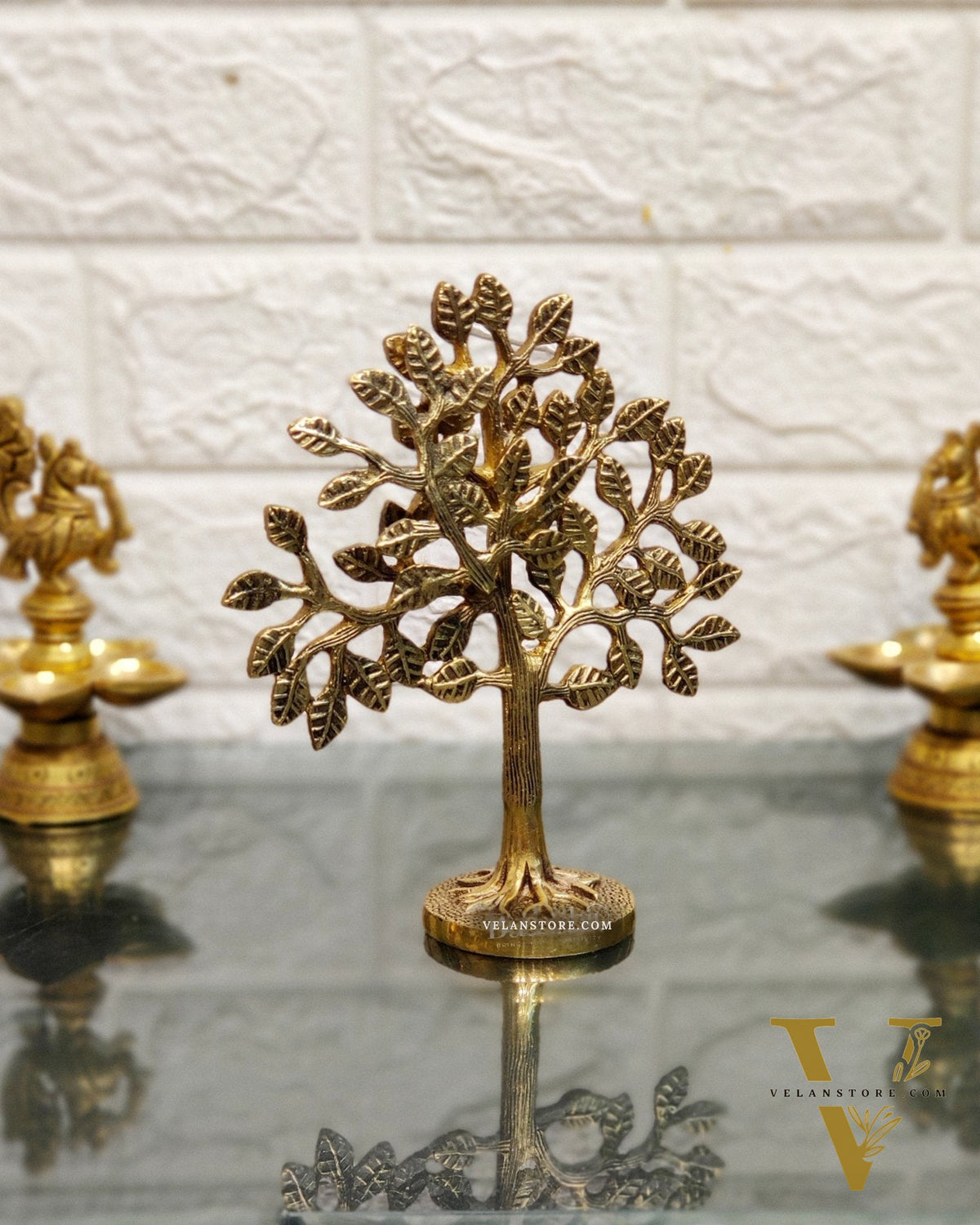 Pure Brass Handcrafted Kalpavriksha Tree - Table Standing 7"