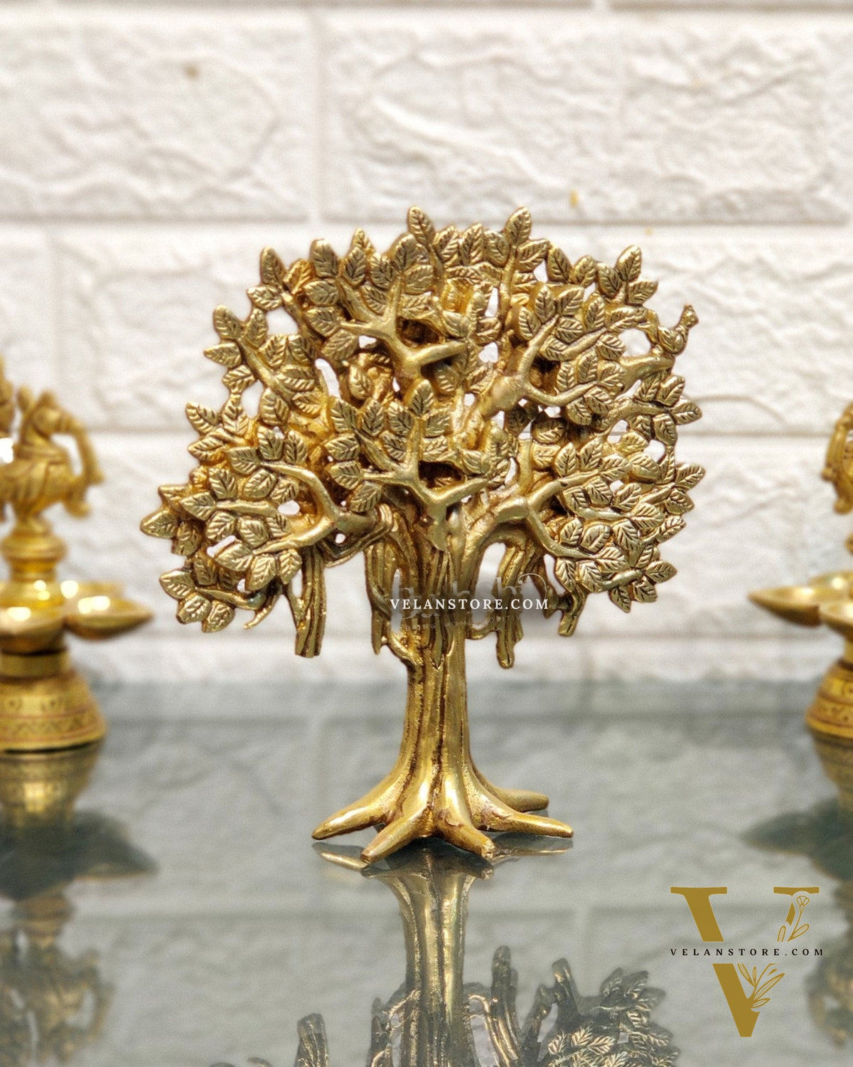 Pure Brass Handcrafted Kalpavriksha Tree - Table Standing 7"