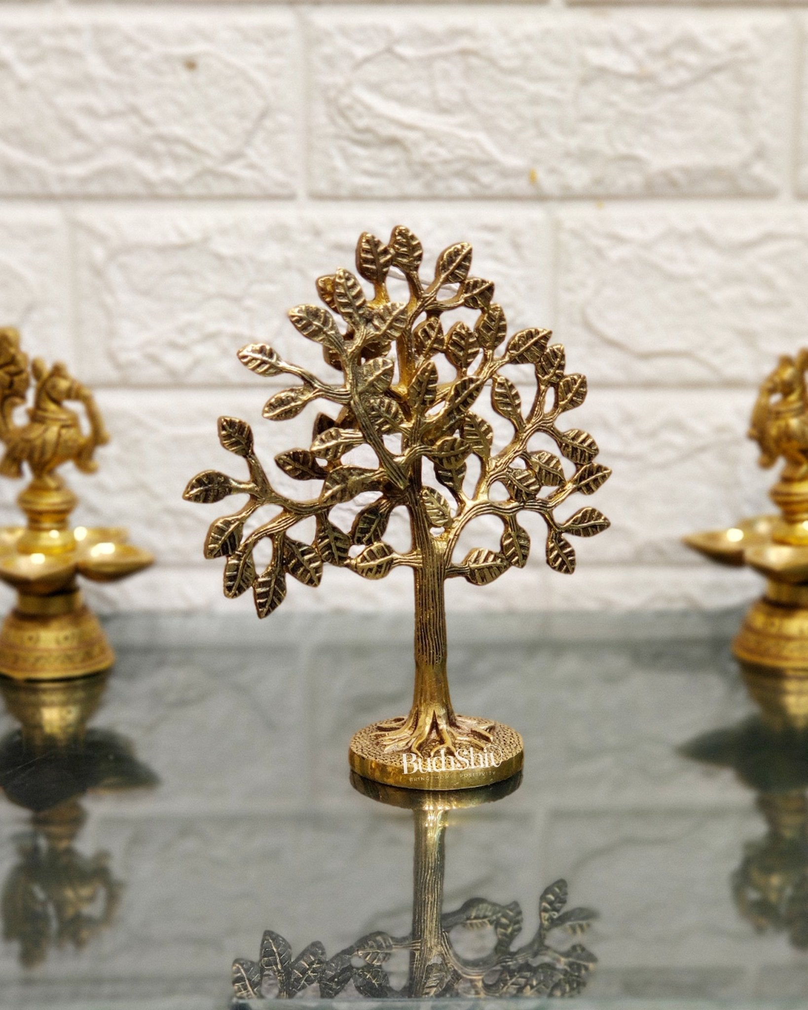 Pure Brass Handcrafted Kalpavriksha Tree - Table Standing 7"