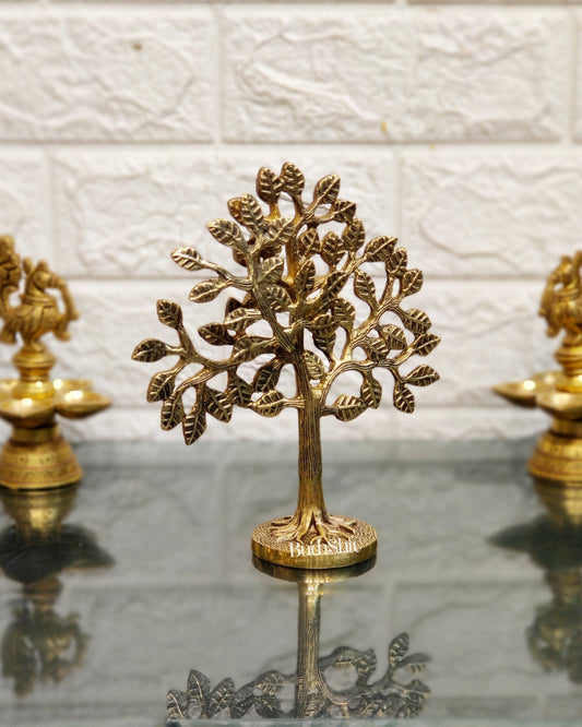 Pure Brass Handcrafted Kalpavriksha Tree - Table Standing 7"