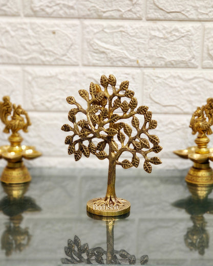 Pure Brass Handcrafted Kalpavriksha Tree - Table Standing 7"