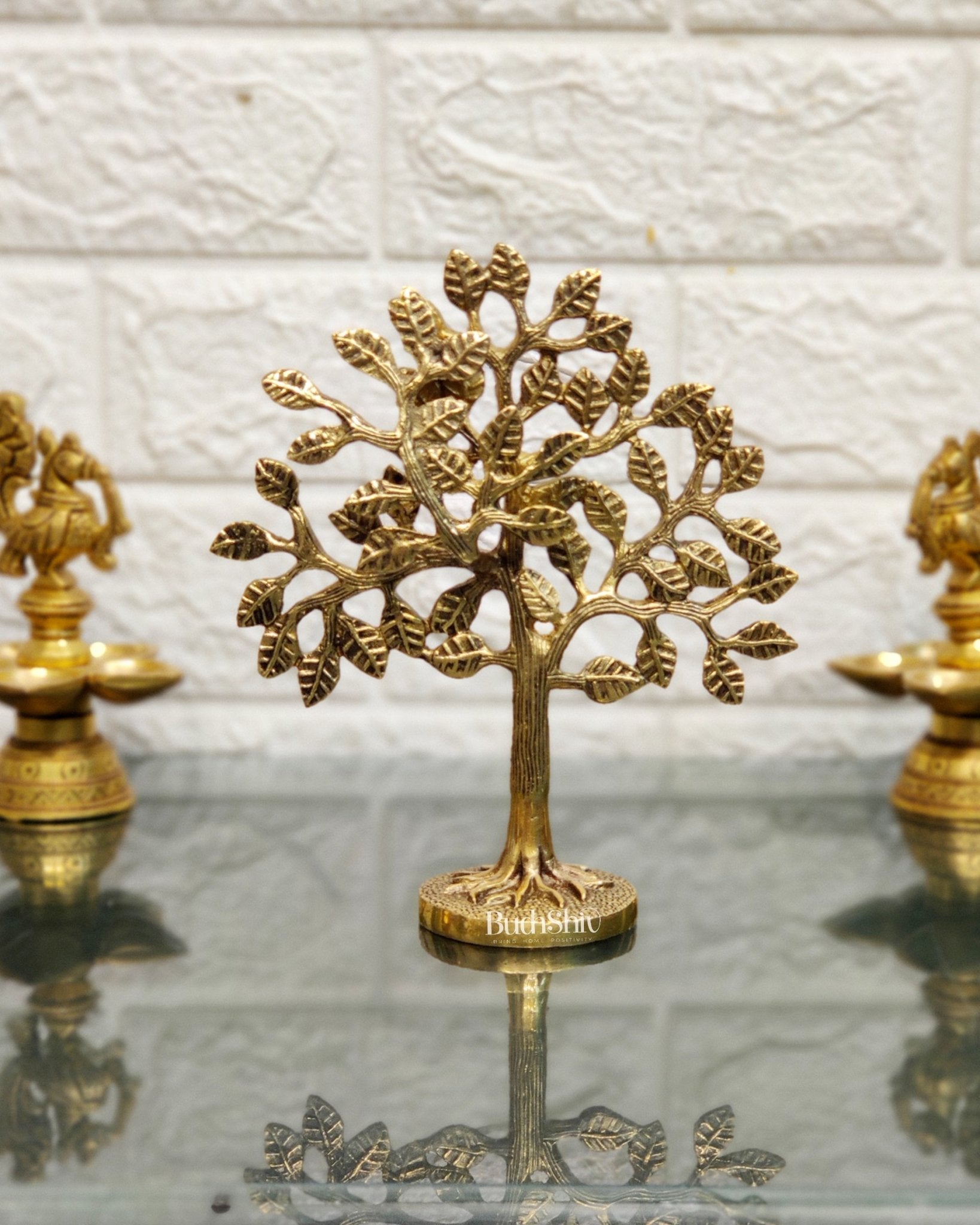 Pure Brass Handcrafted Kalpavriksha Tree - Table Standing 7"