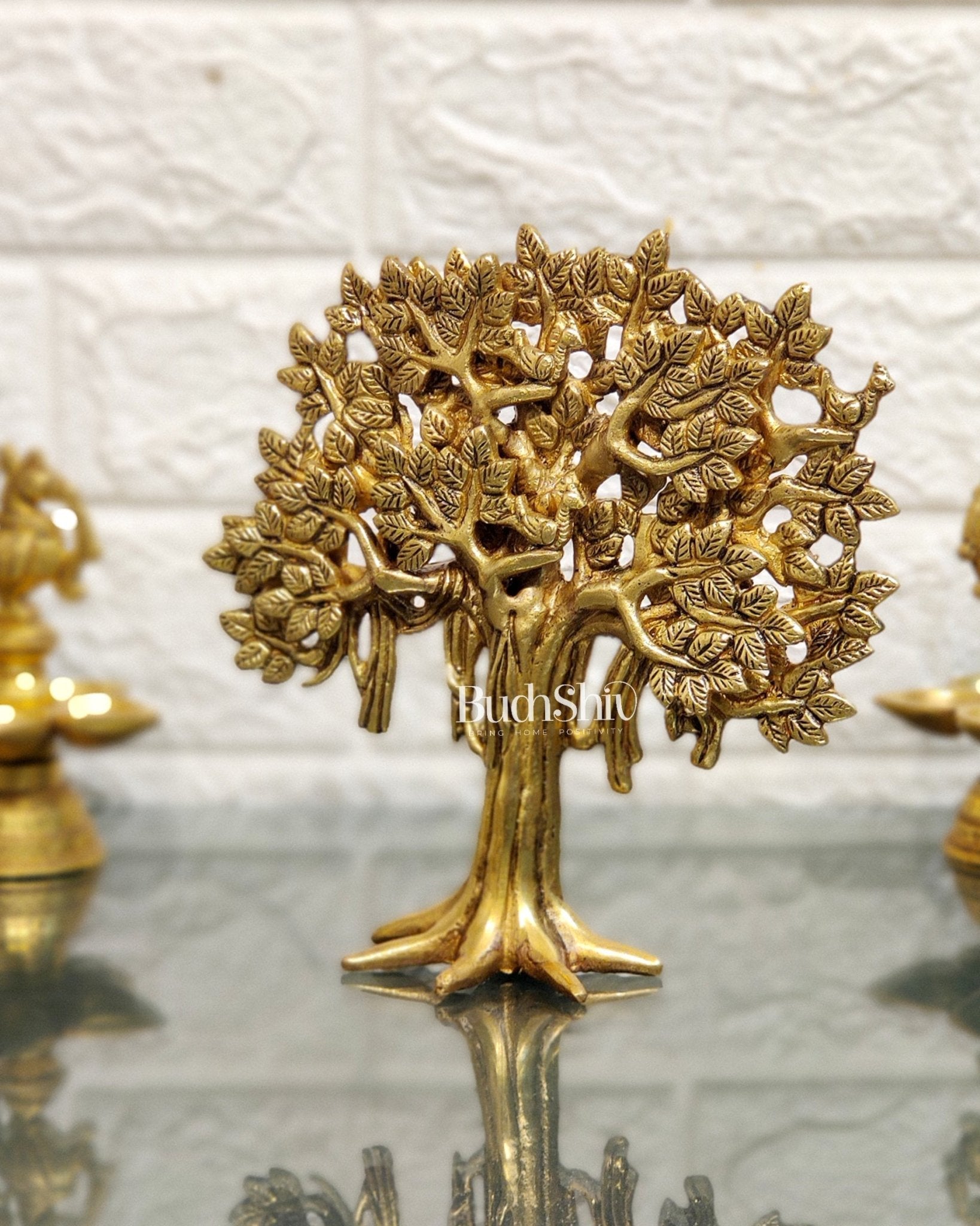 Pure Brass Handcrafted Kalpavriksha Tree - Table Standing 7"