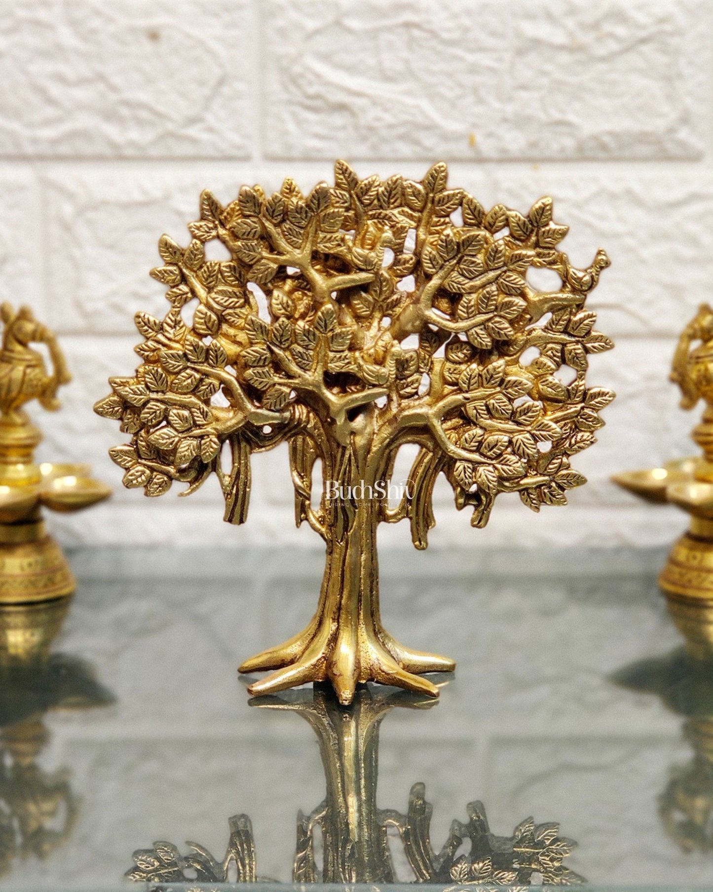 Pure Brass Handcrafted Kalpavriksha Tree - Table Standing 7"