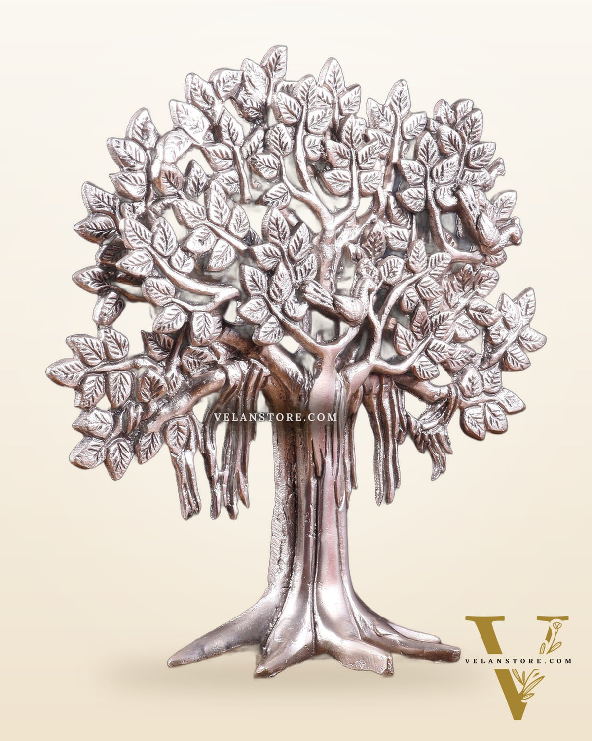 Pure Brass Handcrafted Kalpavriksha Tree - Table Standing 9" silver plated