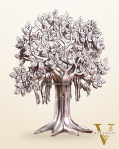 Pure Brass Handcrafted Kalpavriksha Tree - Table Standing 9" silver plated