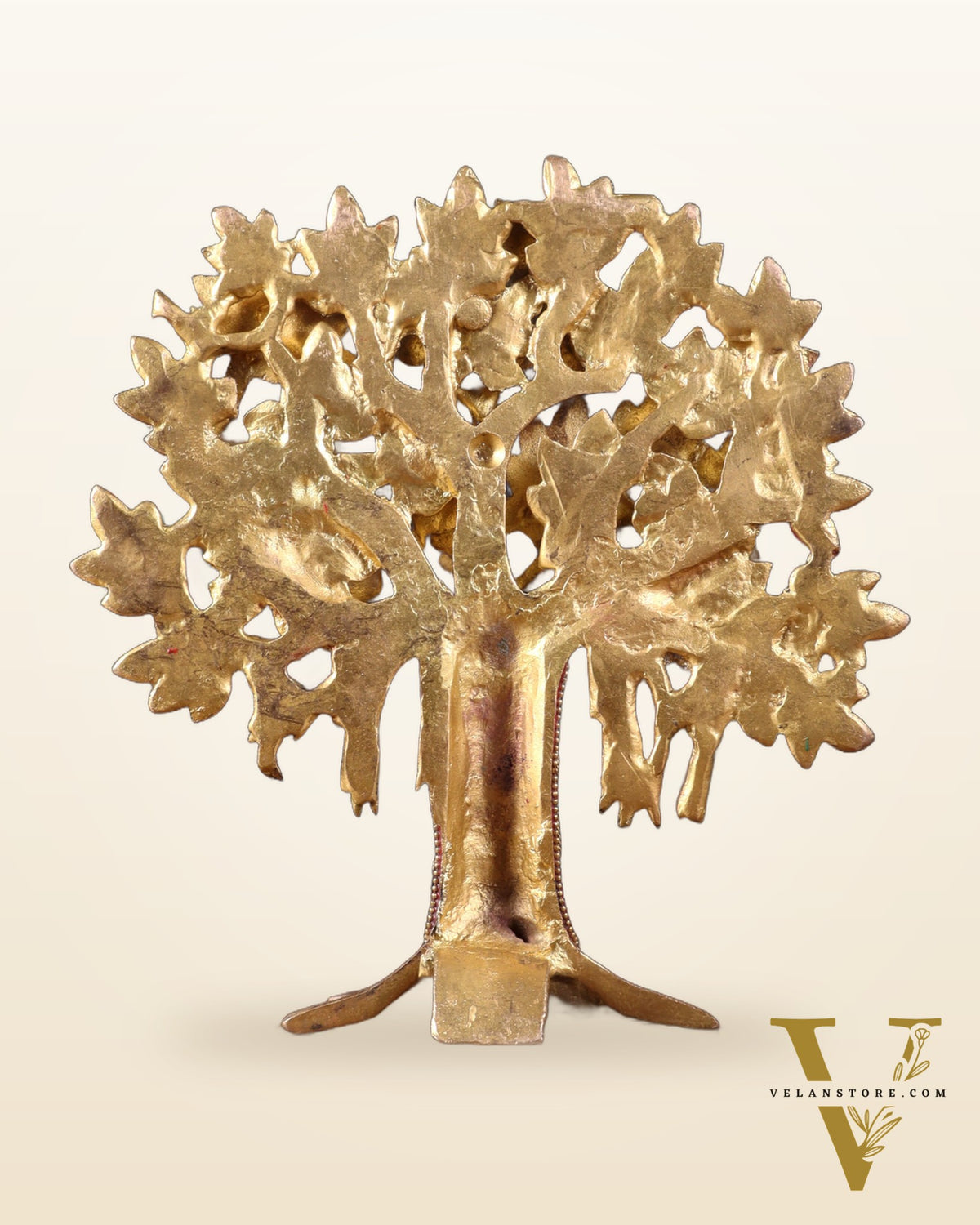 Pure Brass Handcrafted Kalpavriksha Tree - Table Standing 9" stonework