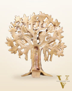 Pure Brass Handcrafted Kalpavriksha Tree - Table Standing 9" stonework