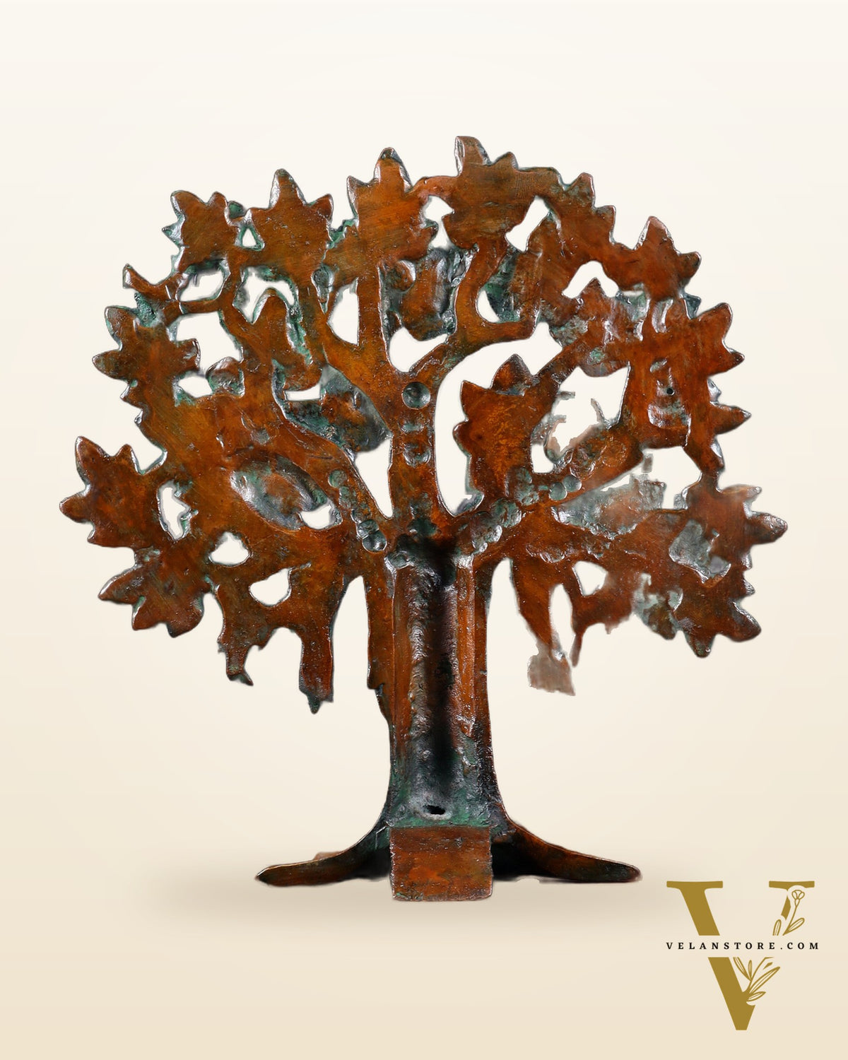 Pure Brass Handcrafted Kalpavriksha Tree - Table Standing 9" vintage tone