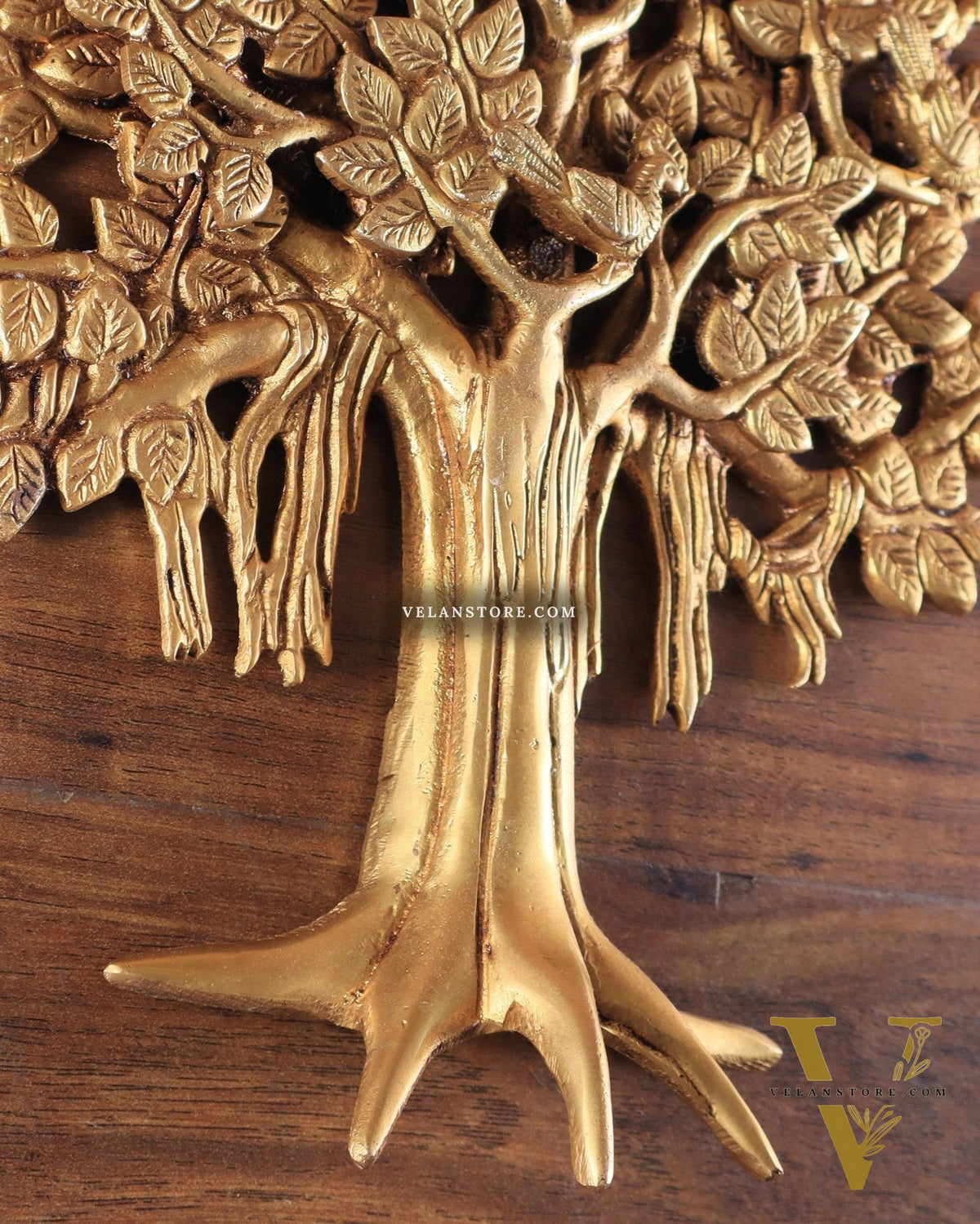 Pure Brass Handcrafted Kalpavriksha Tree Wall Hanging – Symbol of Prosperity 9"