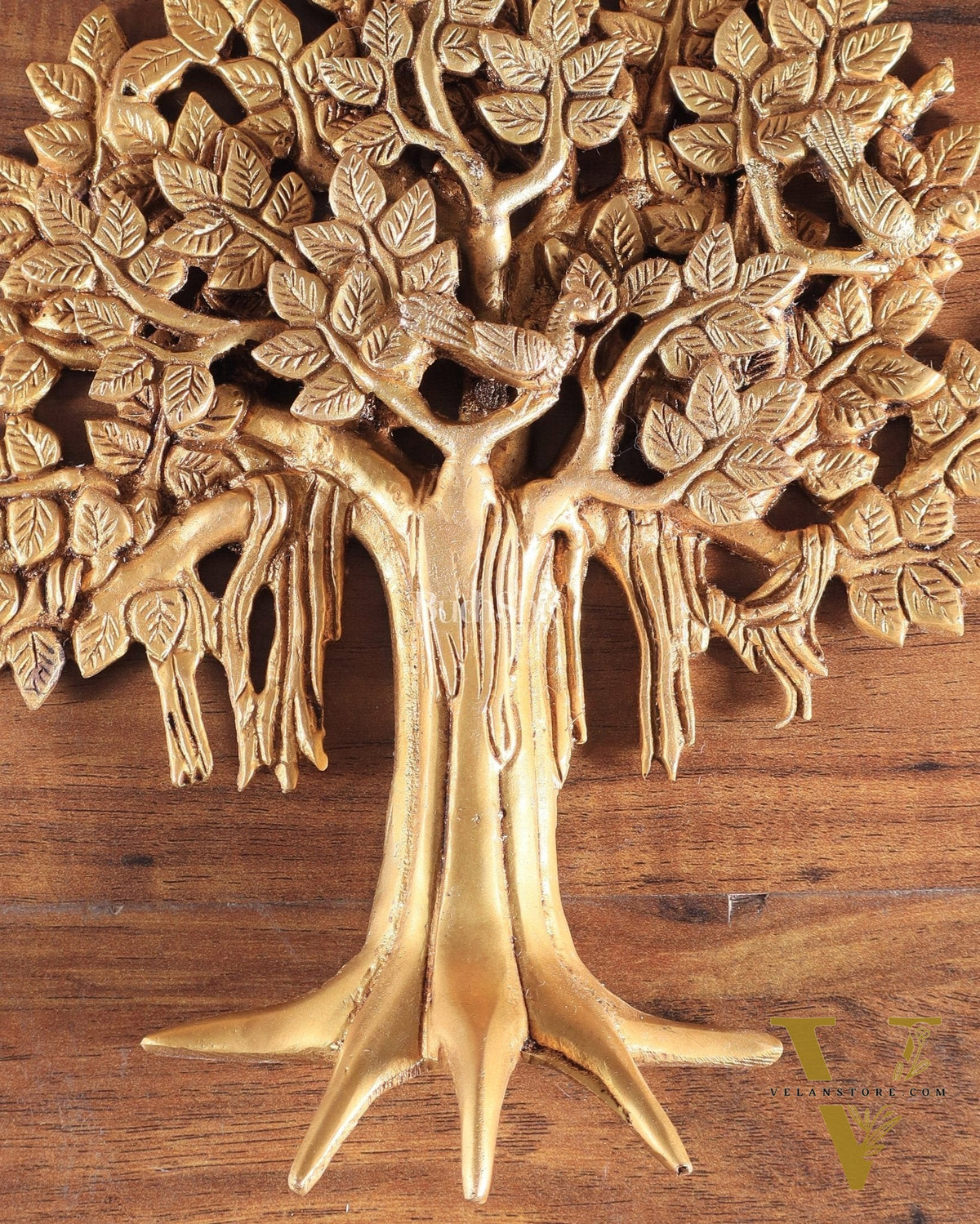 Pure Brass Handcrafted Kalpavriksha Tree Wall Hanging – Symbol of Prosperity 9"