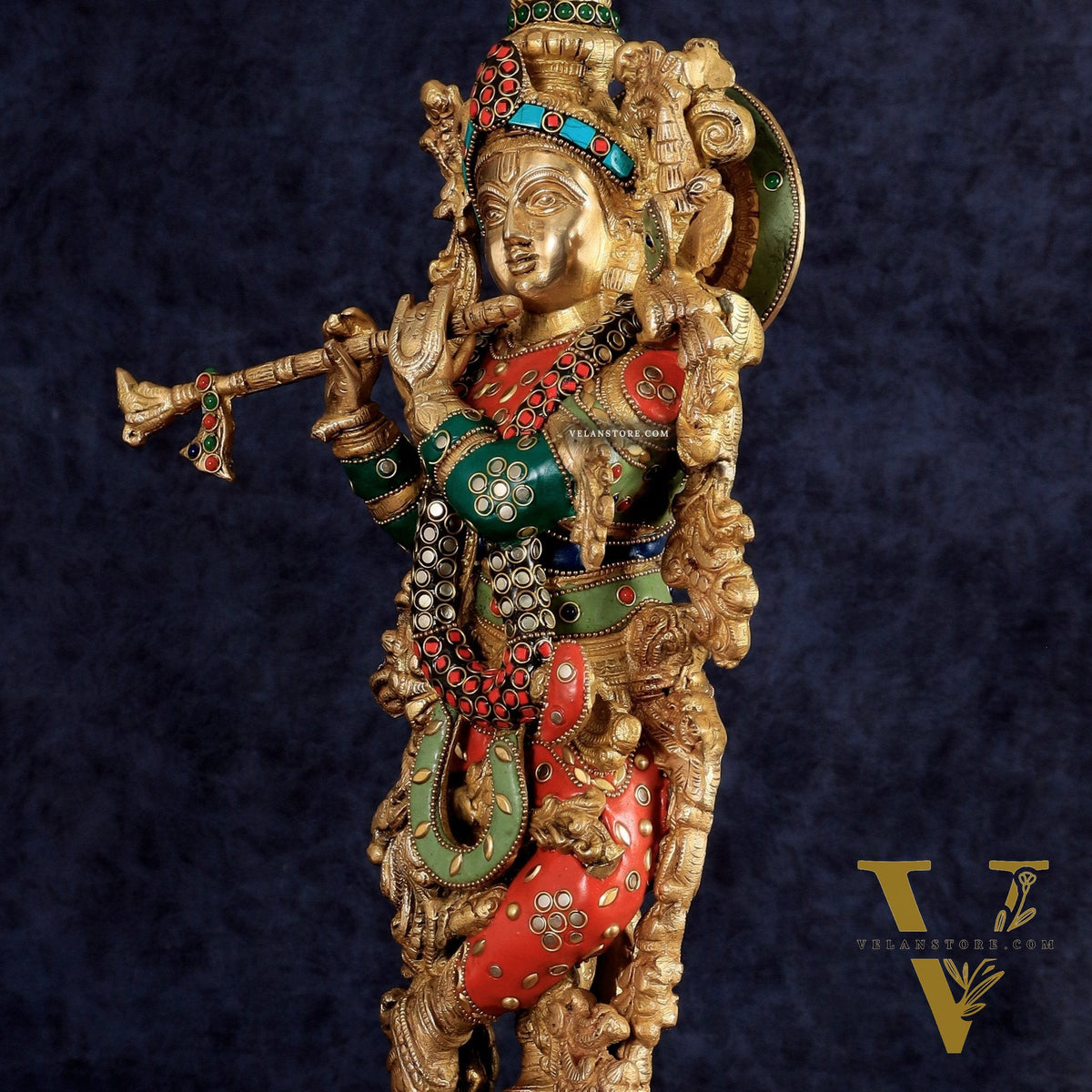 Pure Brass Handcrafted Krishna Statue 21 inch