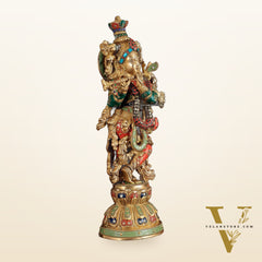 Pure Brass Handcrafted Krishna Statue 21 inch
