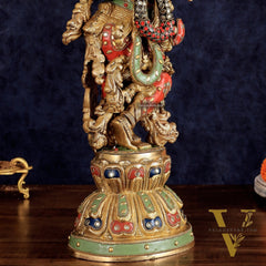 Pure Brass Handcrafted Krishna Statue 21 inch