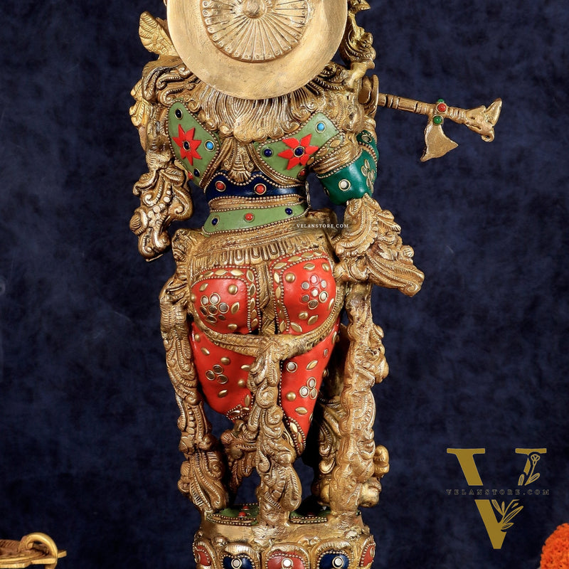 Pure Brass Handcrafted Krishna Statue 21 inch