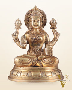 Pure Brass Handcrafted Lakshmi idol 14"