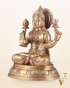 Pure Brass Handcrafted Lakshmi idol 14"