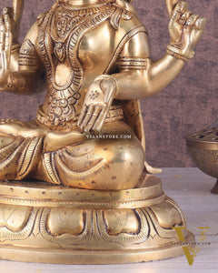 Pure Brass Handcrafted Lakshmi idol 14"
