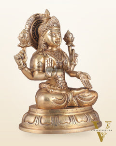 Pure Brass Handcrafted Lakshmi idol 14"