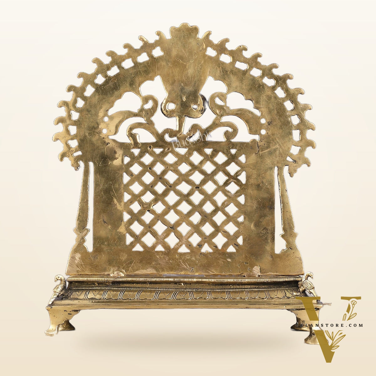 Pure Brass Handcrafted Large Singhasan for Deities - 13.5"