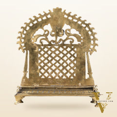 Pure Brass Handcrafted Large Singhasan for Deities - 13.5"