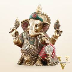 Pure Brass Handcrafted Lord Ganesha Statue - 16 inch