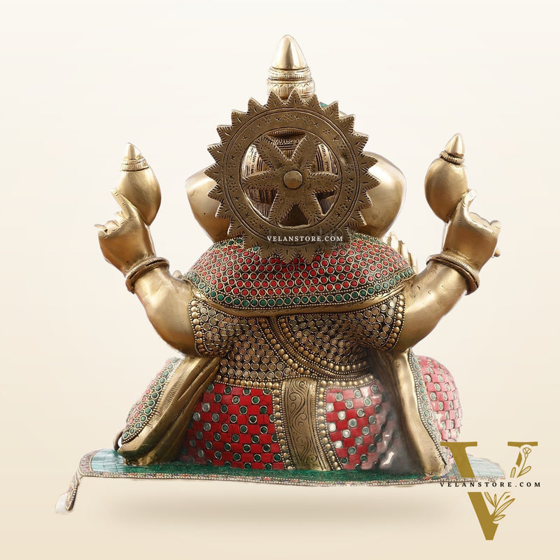 Pure Brass Handcrafted Lord Ganesha Statue - 16 inch