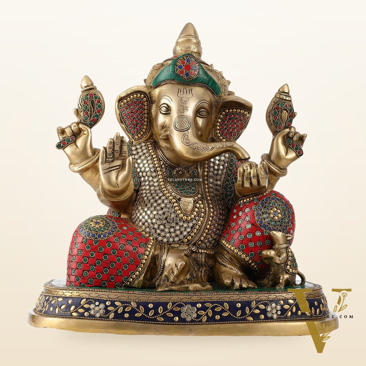 Pure Brass Handcrafted Lord Ganesha Statue - 16 inch
