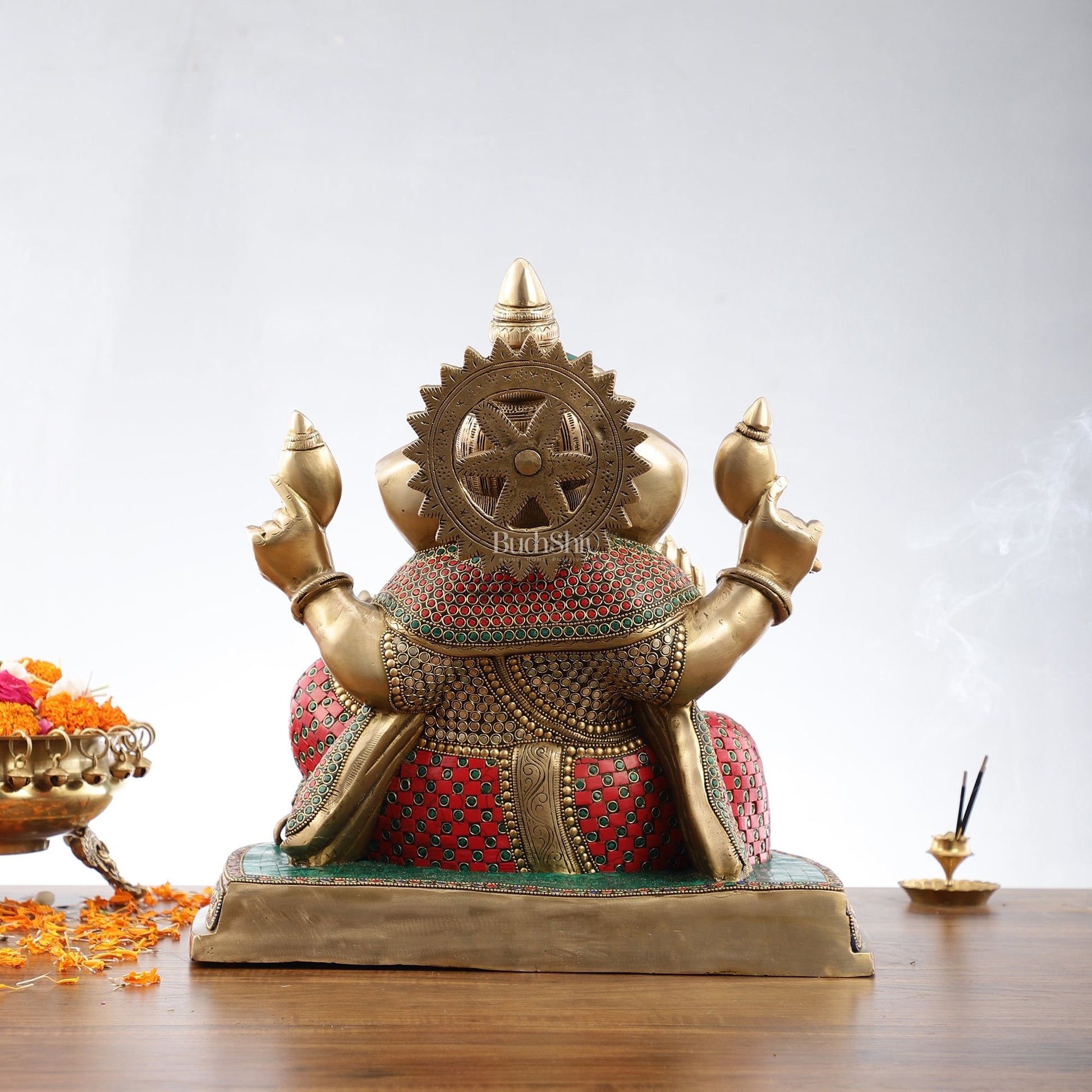 Pure Brass Handcrafted Lord Ganesha Statue - 16 inch