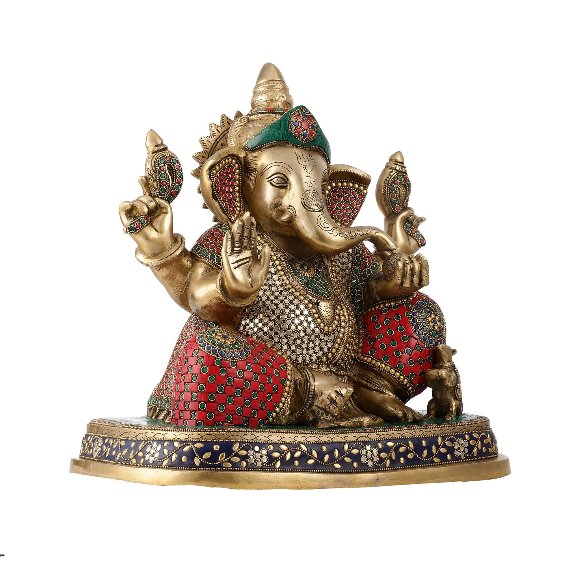 Pure Brass Handcrafted Lord Ganesha Statue - 16 inch